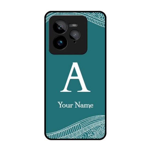Realme GT 7 Pro Custom Glass Phone Case - Line Art Pattern With Custom Name Design Realme GT 7 Pro Custom Glass Phone Case - Line Art Pattern With Custom Name Design