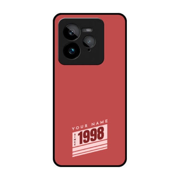 Realme GT 7 Pro Custom Glass Phone Case - Red Custom Year Of Birth Design Realme GT 7 Pro Custom Glass Phone Case - Red Custom Year Of Birth Design