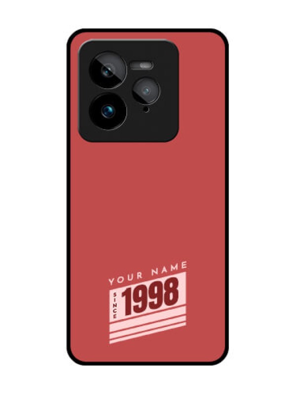 Custom Realme GT 7 Pro Custom Glass Phone Case - Red Custom Year Of Birth Design