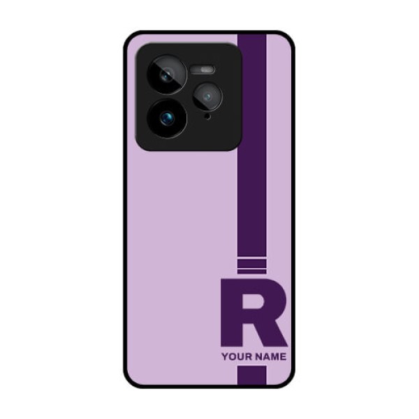 Realme GT 7 Pro Custom Glass Phone Case - Simple Dual Tone Stripe With Name Design Realme GT 7 Pro Custom Glass Phone Case - Simple Dual Tone Stripe With Name Design