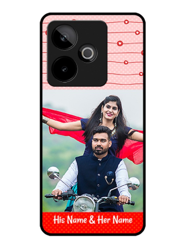 Custom Realme GT 7T 5G Custom Glass Phone Case - Red Pattern Case Design