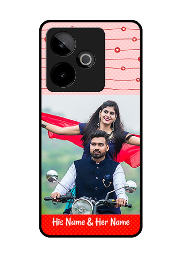 Realme GT 7T 5G Custom Glass Phone Case - Red Pattern Case Design