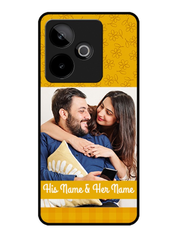 Custom Realme GT 7T 5G Custom Glass Phone Case - Yellow Floral Design