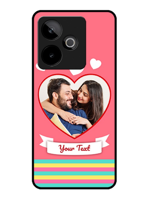 Custom Realme GT 7T 5G Custom Glass Phone Case - Love Shapes Doodle Design