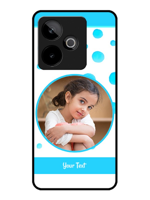 Custom Realme GT 7T 5G Custom Glass Phone Case - Blue Bubbles Pattern Design