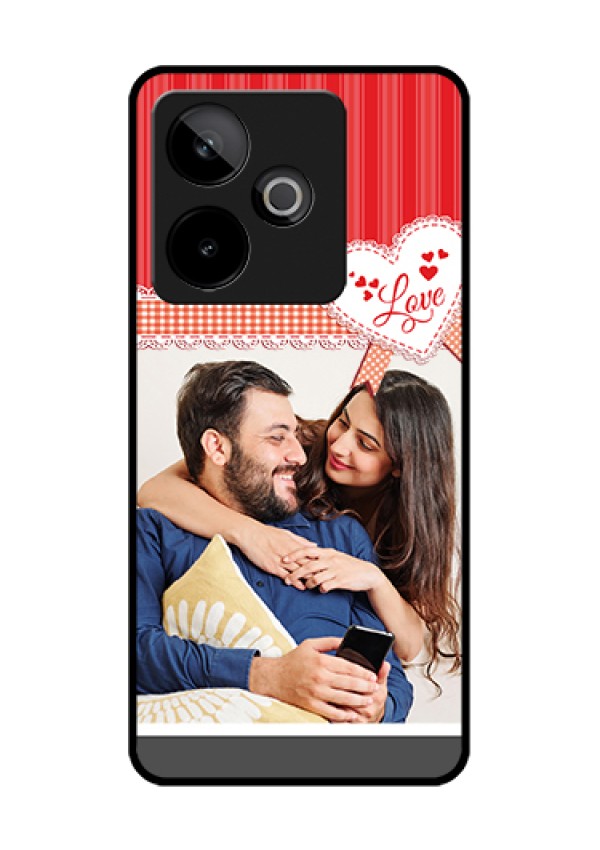 Realme GT 7T 5G Custom Glass Phone Case - Red Love Pattern Design