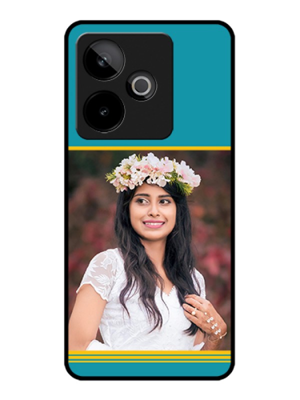 Custom Realme GT 7T 5G Custom Glass Phone Case - Yellow & Blue Design