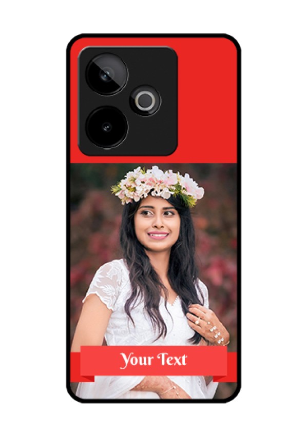 Realme GT 7T 5G Custom Glass Phone Case - Simple Red Color Design