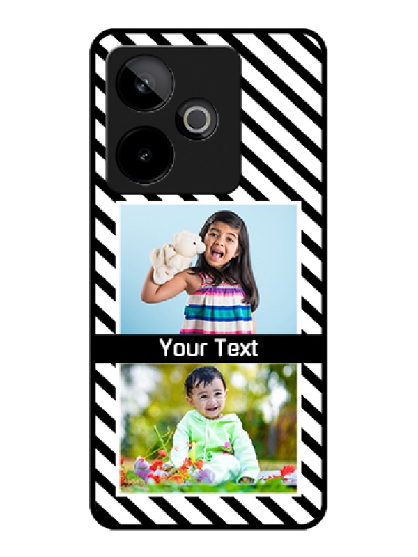 Custom Realme GT 7T 5G Custom Glass Phone Case - Black And White Stripes Design