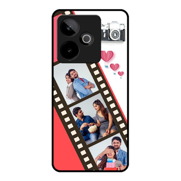Realme GT 7T 5G Custom Glass Phone Case - 3 Image Holder With Film Reel Realme GT 7T 5G Custom Glass Phone Case - 3 Image Holder With Film Reel
