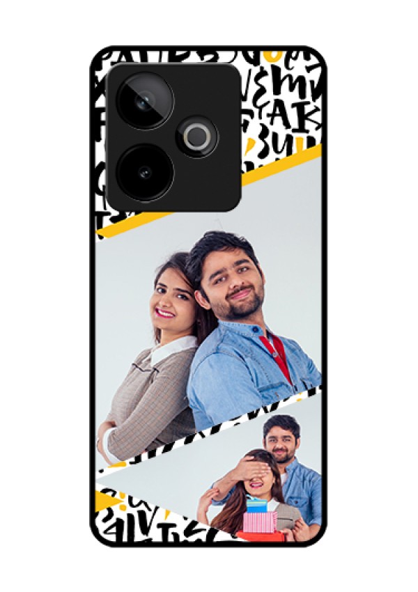 Realme GT 7T 5G Custom Glass Phone Case - Letters Pattern Design