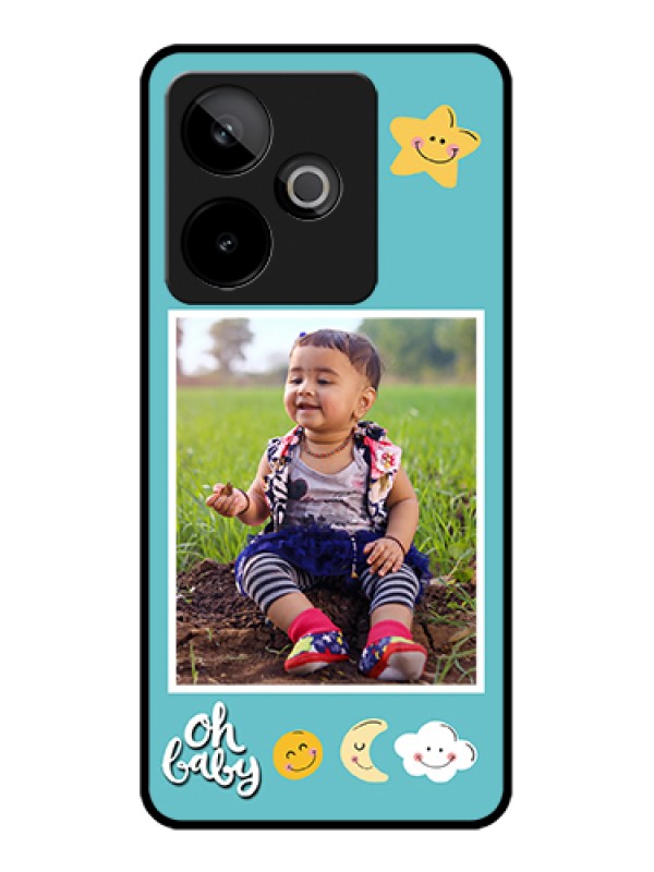 Custom Realme GT 7T 5G Custom Glass Phone Case - Smiley Kids Stars Design
