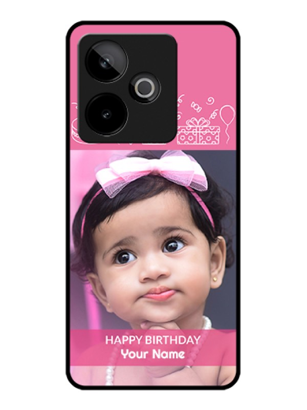 Custom Realme GT 7T 5G Custom Glass Phone Case - With Birthday Line Art Design