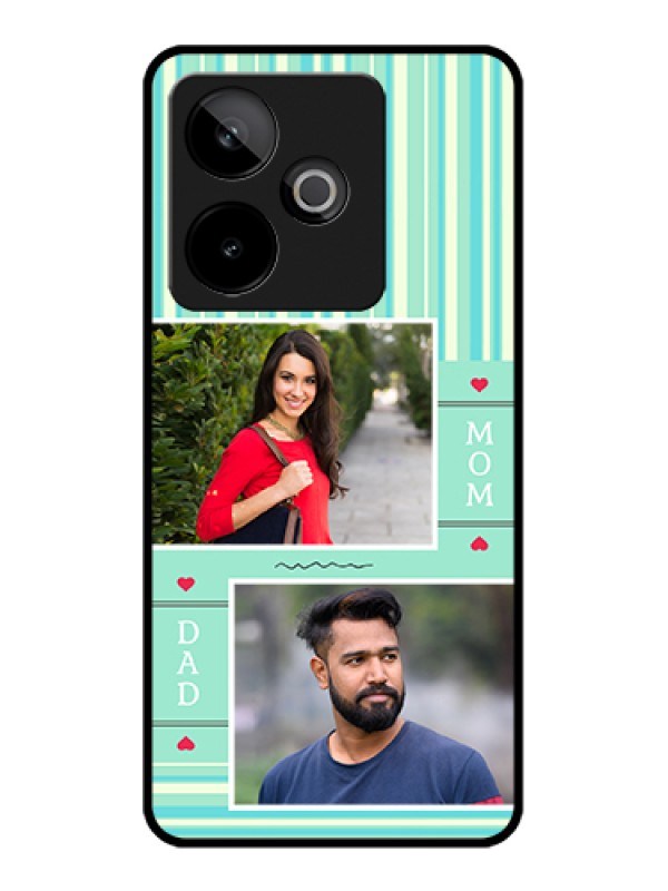 Custom Realme GT 7T 5G Custom Glass Phone Case - Mom & Dad Pic Design