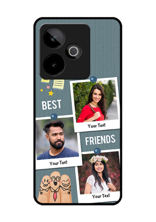 Realme GT 7T 5G Custom Glass Phone Case - Sticky Frames And Friendship Design