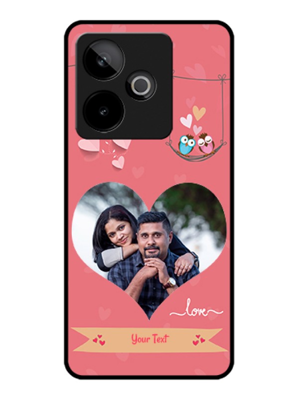 Custom Realme GT 7T 5G Custom Glass Phone Case - Peach Color Love Design