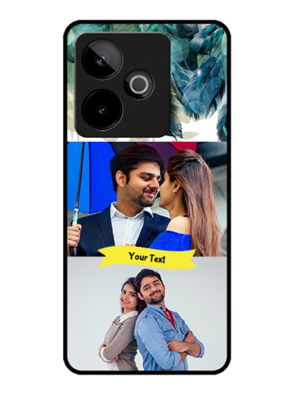 Custom Realme GT 7T 5G Custom Glass Phone Case - Image With Boho Peacock Feather Design