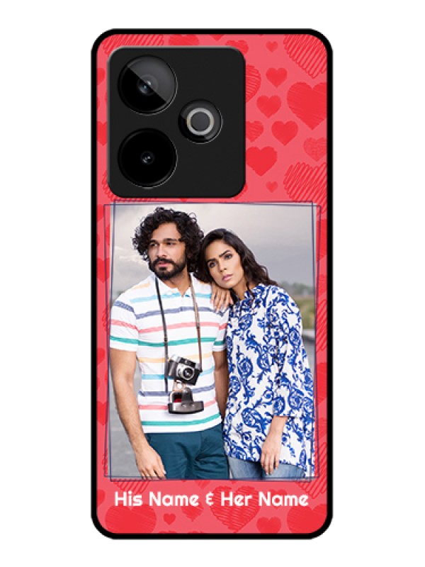 Custom Realme GT 7T 5G Custom Glass Phone Case - With Red Heart Symbols Design