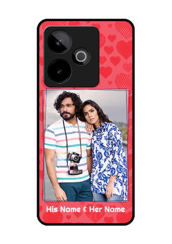 Realme GT 7T 5G Custom Glass Phone Case - With Red Heart Symbols Design