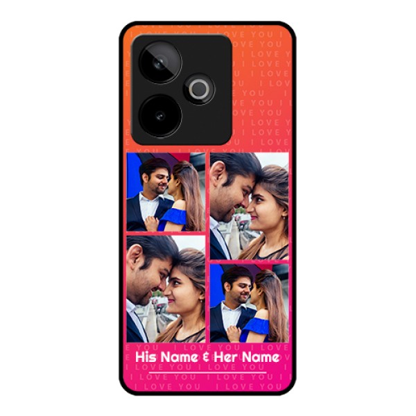 Realme GT 7T 5G Custom Glass Phone Case - I Love You Pink Design