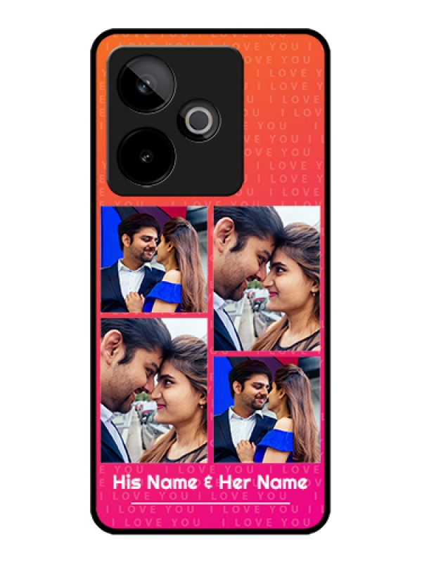 Custom Realme GT 7T 5G Custom Glass Phone Case - I Love You Pink Design