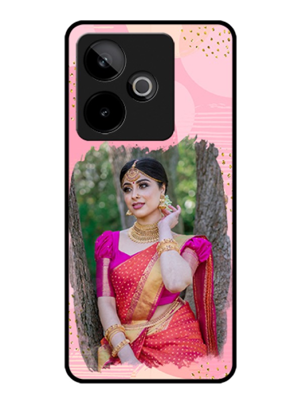 Custom Realme GT 7T 5G Custom Glass Phone Case - Gold Glitter Splash Design