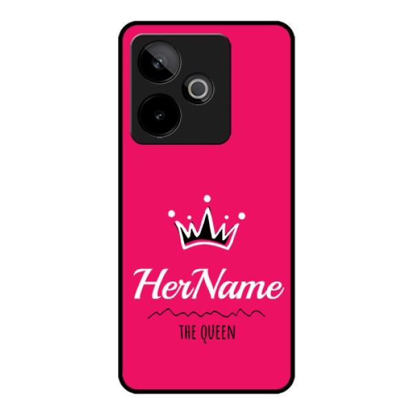 Realme GT 7T 5G Custom Glass Phone Case - Queen With Name Design Realme GT 7T 5G Custom Glass Phone Case - Queen With Name Design