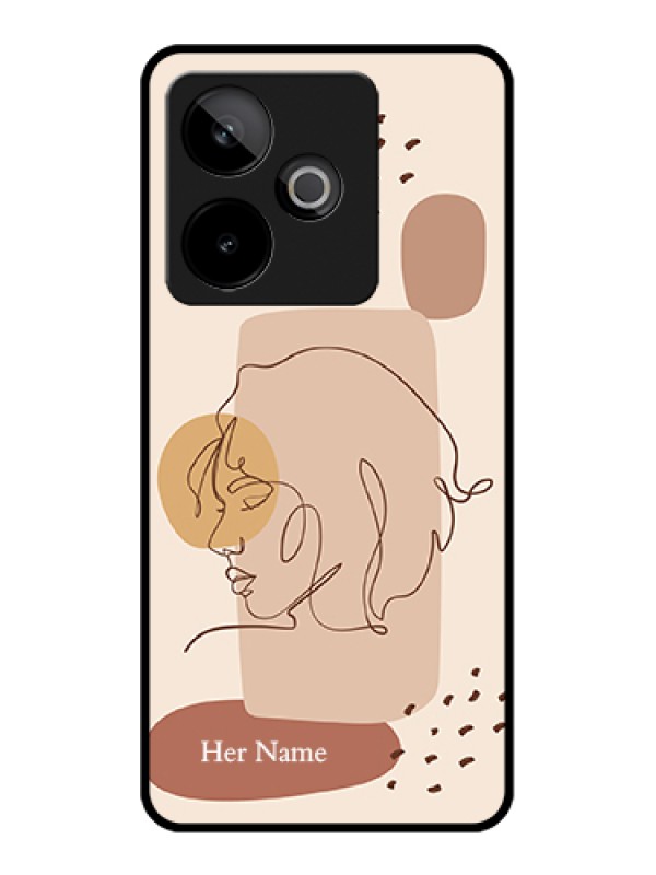 Custom Realme GT 7T 5G Custom Glass Phone Case - Calm Woman Line Art Design