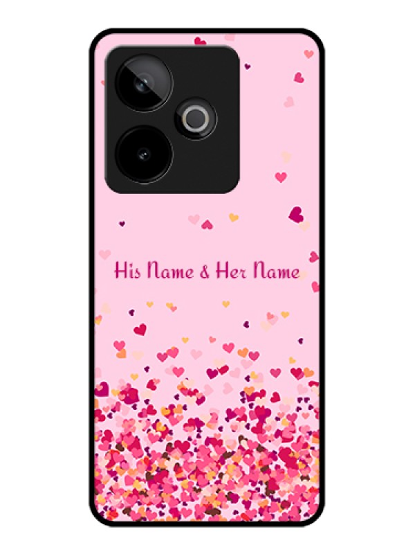 Custom Realme GT 7T 5G Custom Glass Phone Case - Floating Hearts Design