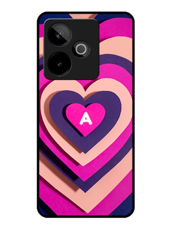 Custom Realme GT 7T 5G Custom Glass Phone Case - Cute Heart Pattern Design