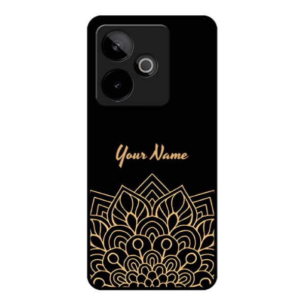 Realme GT 7T 5G Custom Glass Phone Case - Golden Mandala Design