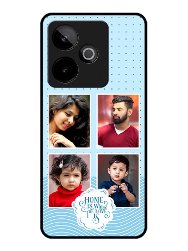 Custom Realme GT 7T 5G Custom Glass Phone Case - Cute Love Quote With 4 Pic Upload Design