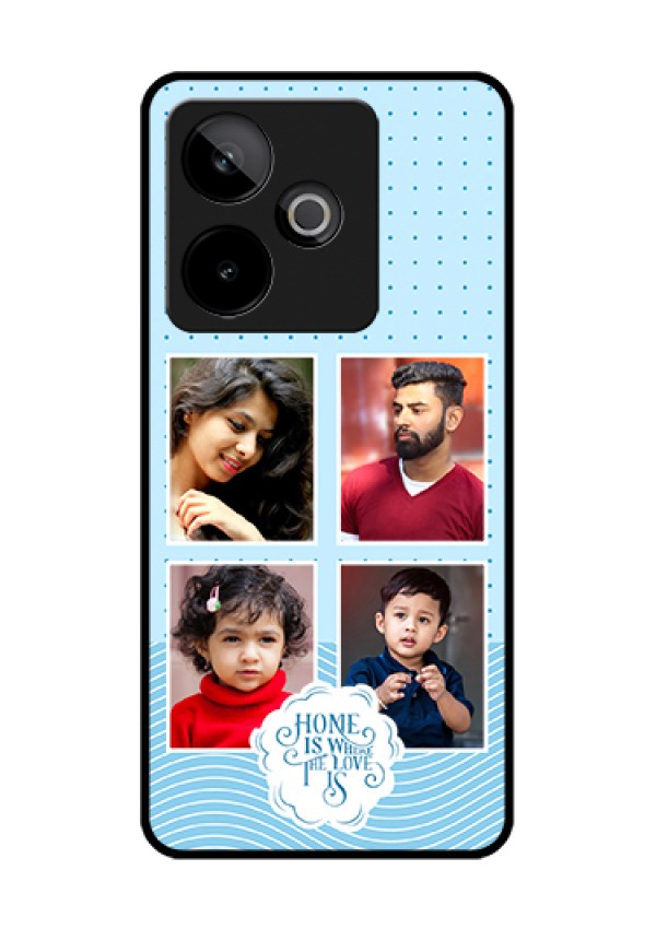 Realme GT 7T 5G Custom Glass Phone Case - Cute Love Quote With 4 Pic Upload Design