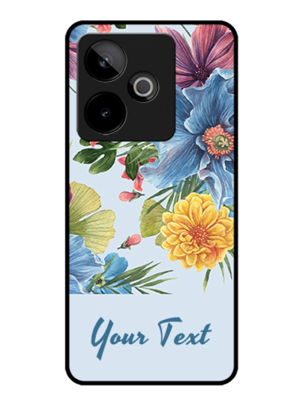 Custom Realme GT 7T 5G Custom Glass Phone Case - Stunning Watercolored Flowers Painting Design