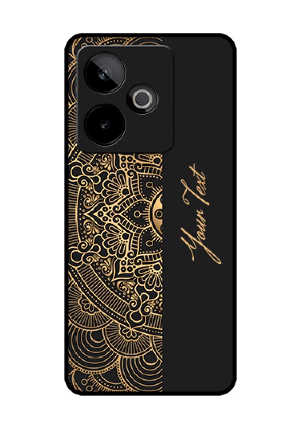 Realme GT 7T 5G Custom Glass Phone Case - Mandala Art With Custom Text Design