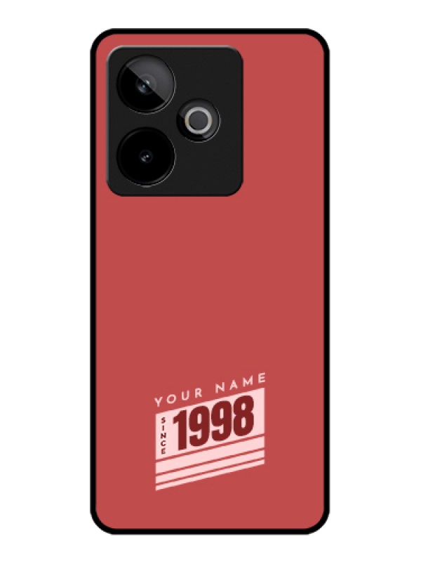 Custom Realme GT 7T 5G Custom Glass Phone Case - Red Custom Year Of Birth Design