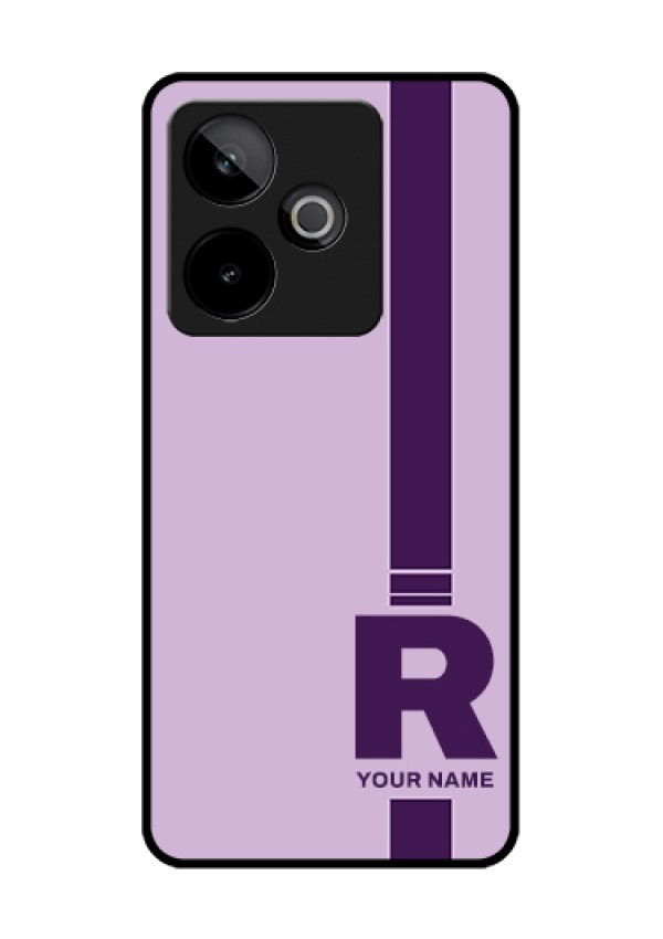 Realme GT 7T 5G Custom Glass Phone Case - Simple Dual Tone Stripe With Name Design