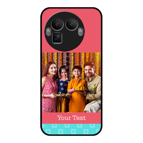 Realme GT 8 Pro Custom Glass Phone Case - Peach & Blue Color Design Realme GT 8 Pro Custom Glass Phone Case - Peach & Blue Color Design