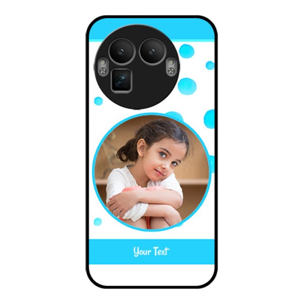 Realme GT 8 Pro Custom Glass Phone Case - Blue Bubbles Pattern Design Realme GT 8 Pro Custom Glass Phone Case - Blue Bubbles Pattern Design