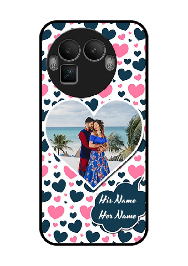 Realme GT 8 Pro Custom Glass Phone Case - Pink & Blue Heart Design
