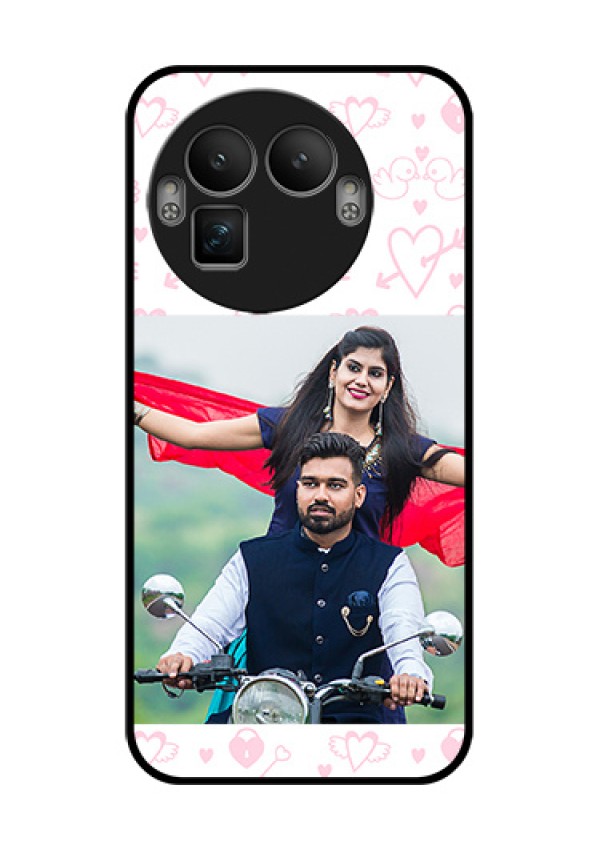 Realme GT 8 Pro Custom Glass Phone Case - Pink Flying Heart Design