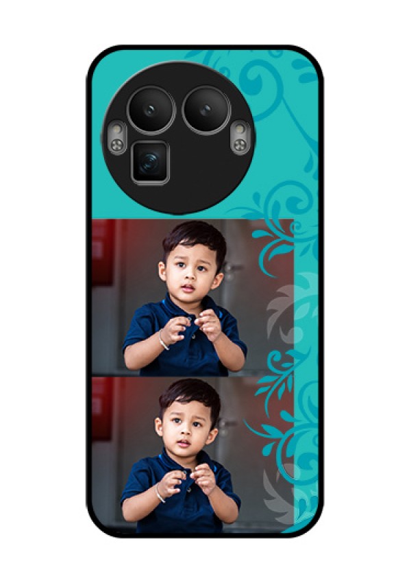Realme GT 8 Pro Custom Glass Phone Case - With Photo And Green Floral Design