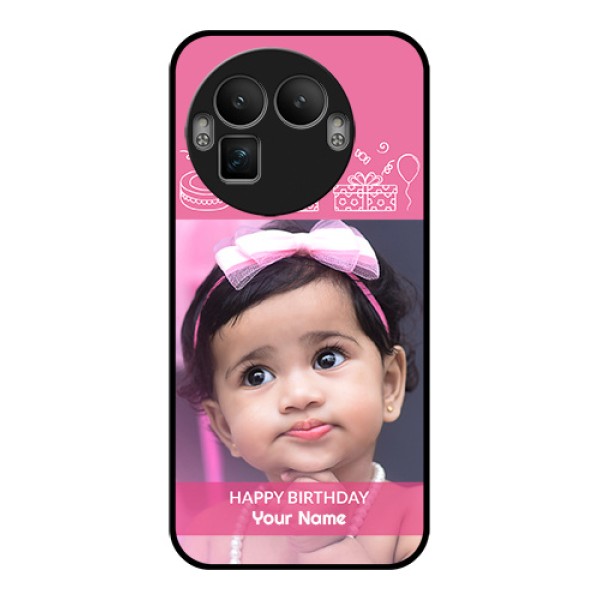 Realme GT 8 Pro Custom Glass Phone Case - With Birthday Line Art Design Realme GT 8 Pro Custom Glass Phone Case - With Birthday Line Art Design