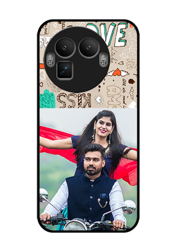Realme GT 8 Pro Custom Glass Phone Case - Love Doodle Pattern