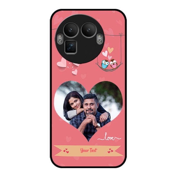 Realme GT 8 Pro Custom Glass Phone Case - Peach Color Love Design Realme GT 8 Pro Custom Glass Phone Case - Peach Color Love Design
