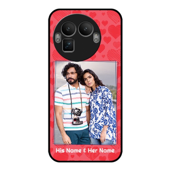 Realme GT 8 Pro Custom Glass Phone Case - With Red Heart Symbols Design Realme GT 8 Pro Custom Glass Phone Case - With Red Heart Symbols Design