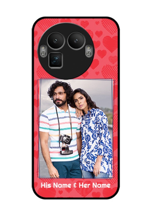 Realme GT 8 Pro Custom Glass Phone Case - With Red Heart Symbols Design