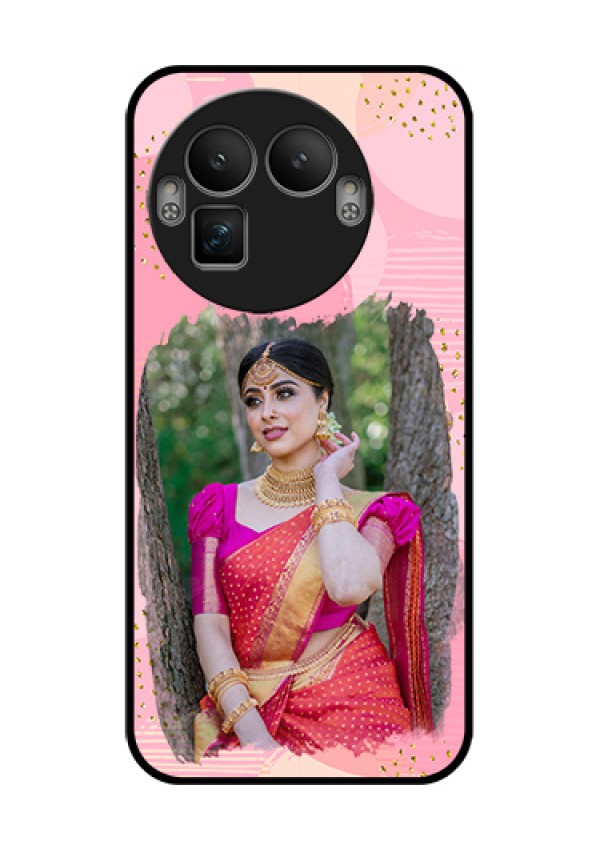Realme GT 8 Pro Custom Glass Phone Case - Gold Glitter Splash Design