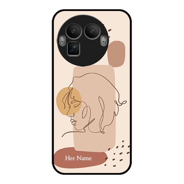 Realme GT 8 Pro Custom Glass Phone Case - Calm Woman Line Art Design Realme GT 8 Pro Custom Glass Phone Case - Calm Woman Line Art Design
