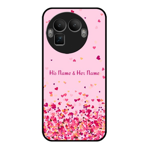 Realme GT 8 Pro Custom Glass Phone Case - Floating Hearts Design Realme GT 8 Pro Custom Glass Phone Case - Floating Hearts Design
